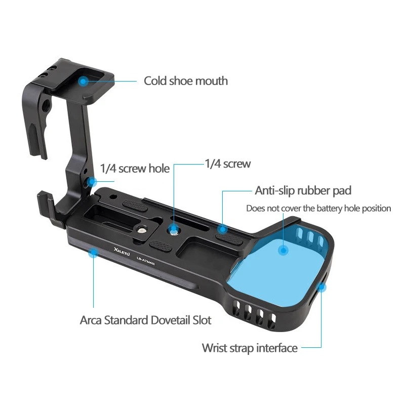 XILETU Expansion L-type Quick Release Plate Horizontal Vertical Shooting L Plate Bracket for Sony A7R4/A7M4 Camera Accessories