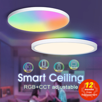 MARPOU RGB Smart Lamp led ceiling light With alexa Google Voice Control App Remote control Ultrathin led lights for room Bedroom