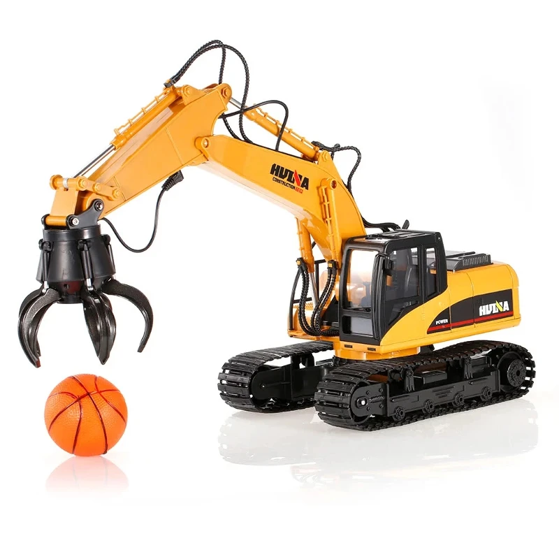 Huina 1571  1/14 Scale  16 Channels  Construction Car Ball Grabber Loader huina RC Excavator With Remote Control  Toy For Kids