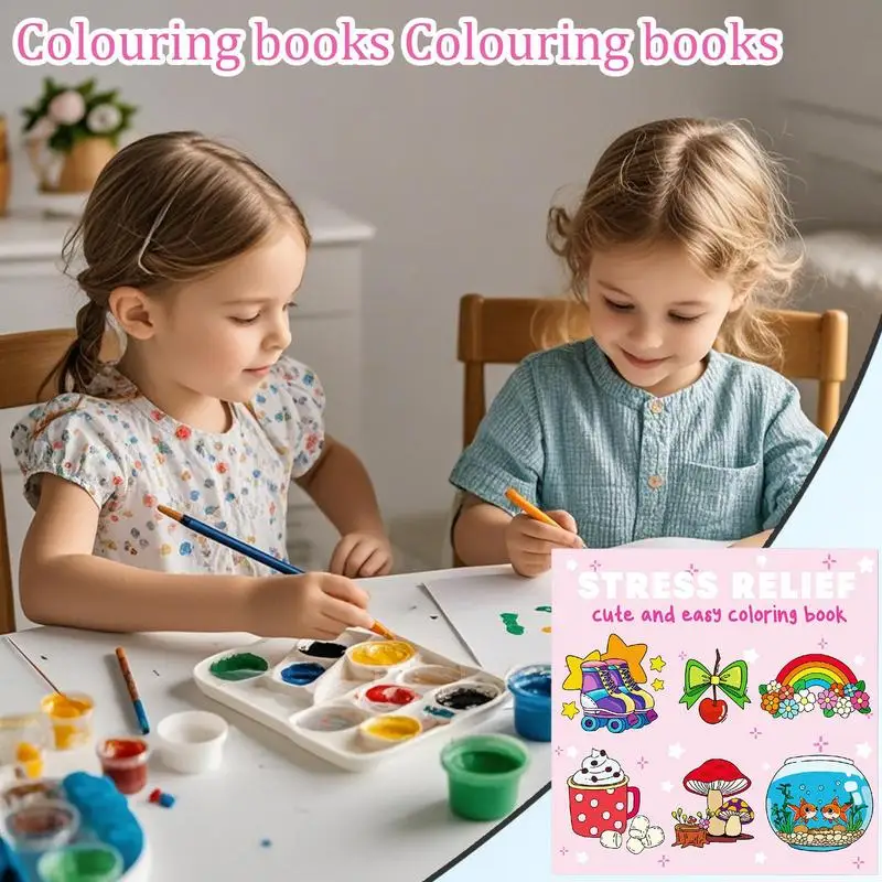 Malbücher für Kinder, einseitiger Druck, Malseiten, Malbücher, tragbar, gemütlich, für den täglichen Gebrauch, beruhigendes, entspannendes Spiel