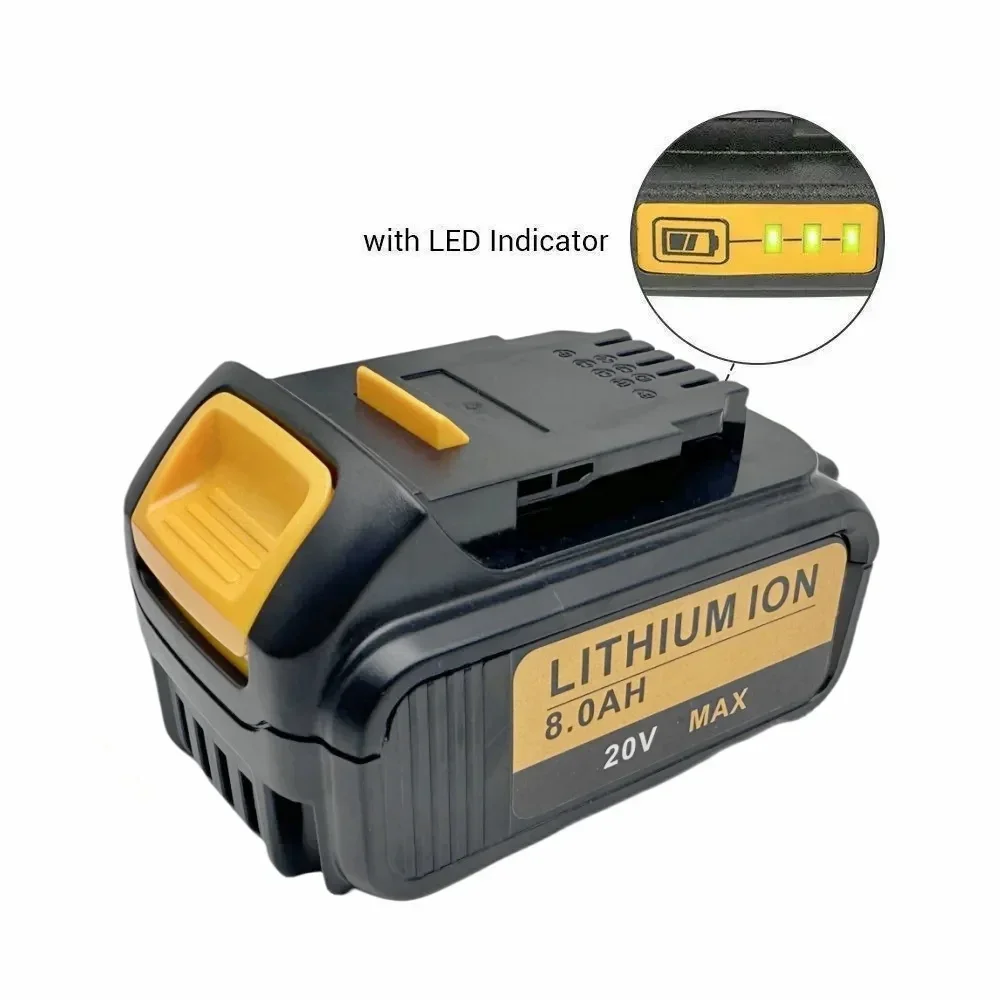 5S2P DCB200 20V 8000mAh Lithium Rechargeable Battery For Dewalt 18V DCB184 DCB200 DCB182 DCB180 DCB181 DCB182 DCB201 DCB206