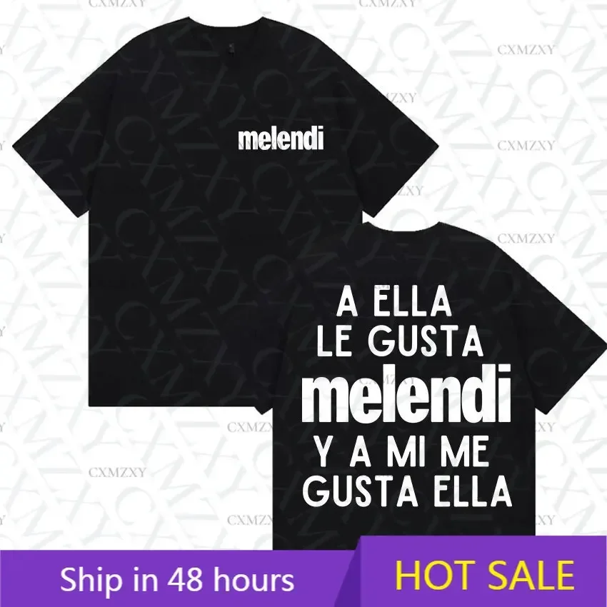 

Rapper Melendi AELLALE GUSTA Album Print T Shirt Men Women Casual Fashion Pure Cotton Short Sleeve Tops T-shirts Streetwear