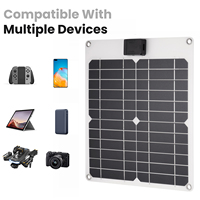 15W 5V/12V Solar Panel Car Battery Charger with USB DC Chain Output Ports  Power Trickle Battery Charger & Maintainer