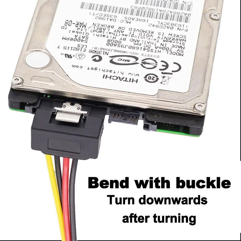 

1/2/5 PCS 20CM 90 degree Straight Elbow SATA 15-Pin Male to 2 x 15P Female Y 15Pin Power Cable HDD Splitter Connector Adapter