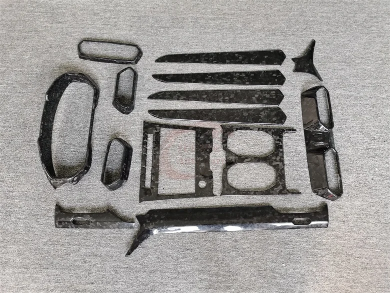 Forged  Dry Carbon Fiber OEM Style Car Interior for URUS Upgrade Modification Center Console Dashboard Trim 14 Piece