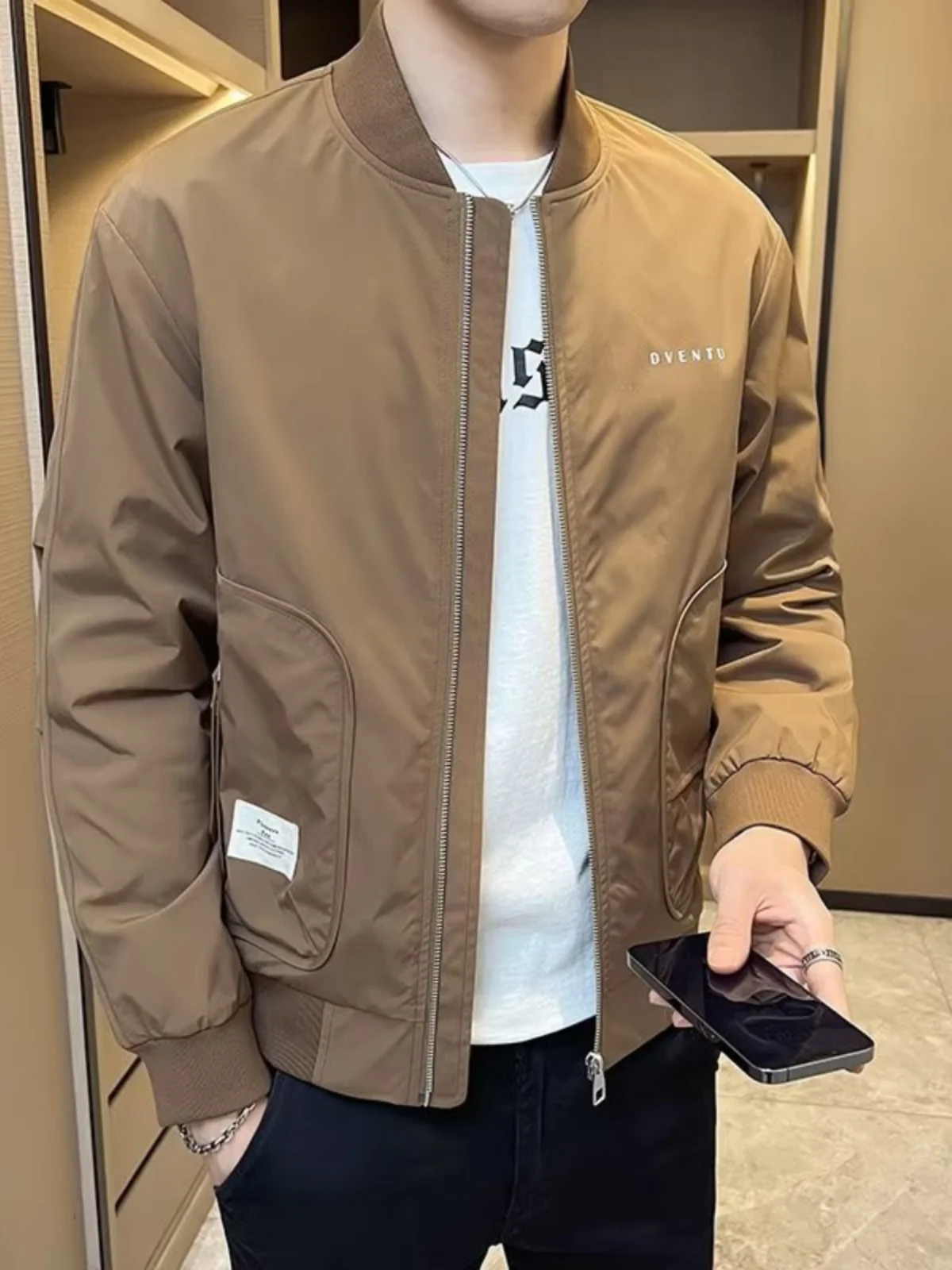 

Модная мужская куртка с бейсбольным воротником, рабочая одежда, топ, новинка весны и осени, ветрозащитная водонепроницаемая верхняя одежда