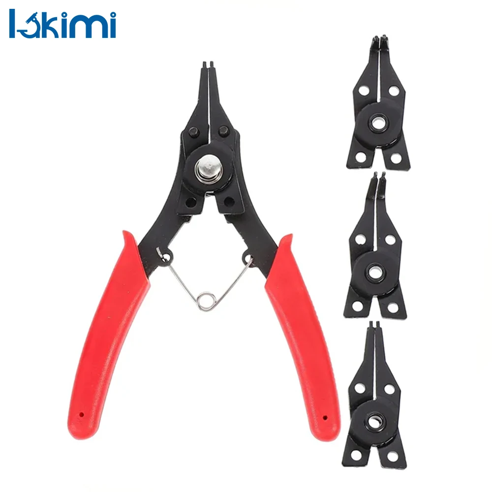 

Snap Ring Pliers 4-in-1 Spring Release Tool - Red, Used for Disassembly of Candle Cover & Snap Ring Repair LK-AA30