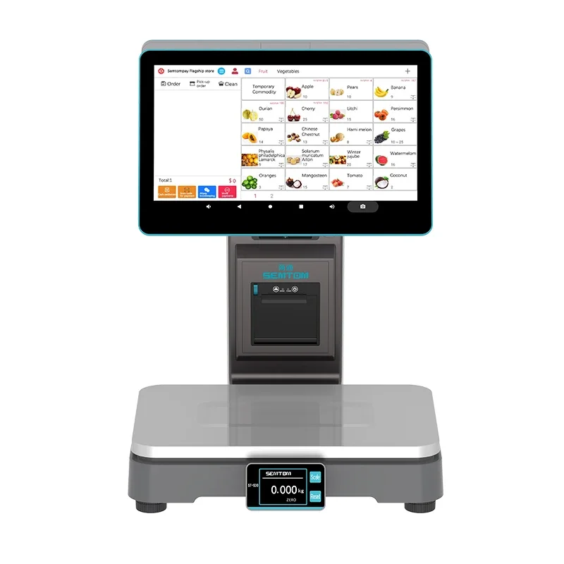 

In stock Dual Screen AI Scale Digital Weighing Scale Weighing Scale with Barcode Label Printer for Supermarket