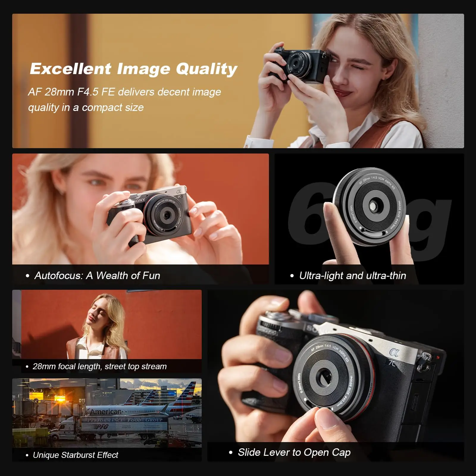 Viltrox AF 28mm F4.5 Lens Auto Focus Ultra-Thin Pancake Lens for Sony E Nikon Z FUJIFILM X