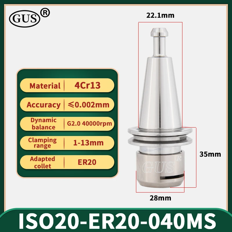 High Speed ISO15 ISO25 ISO20 ER20 ER16 ER11 ER25 SK10 Collet Chuck Balance 40,000RPM ISO Spindle CNC Engraver Lathe Tool Holder