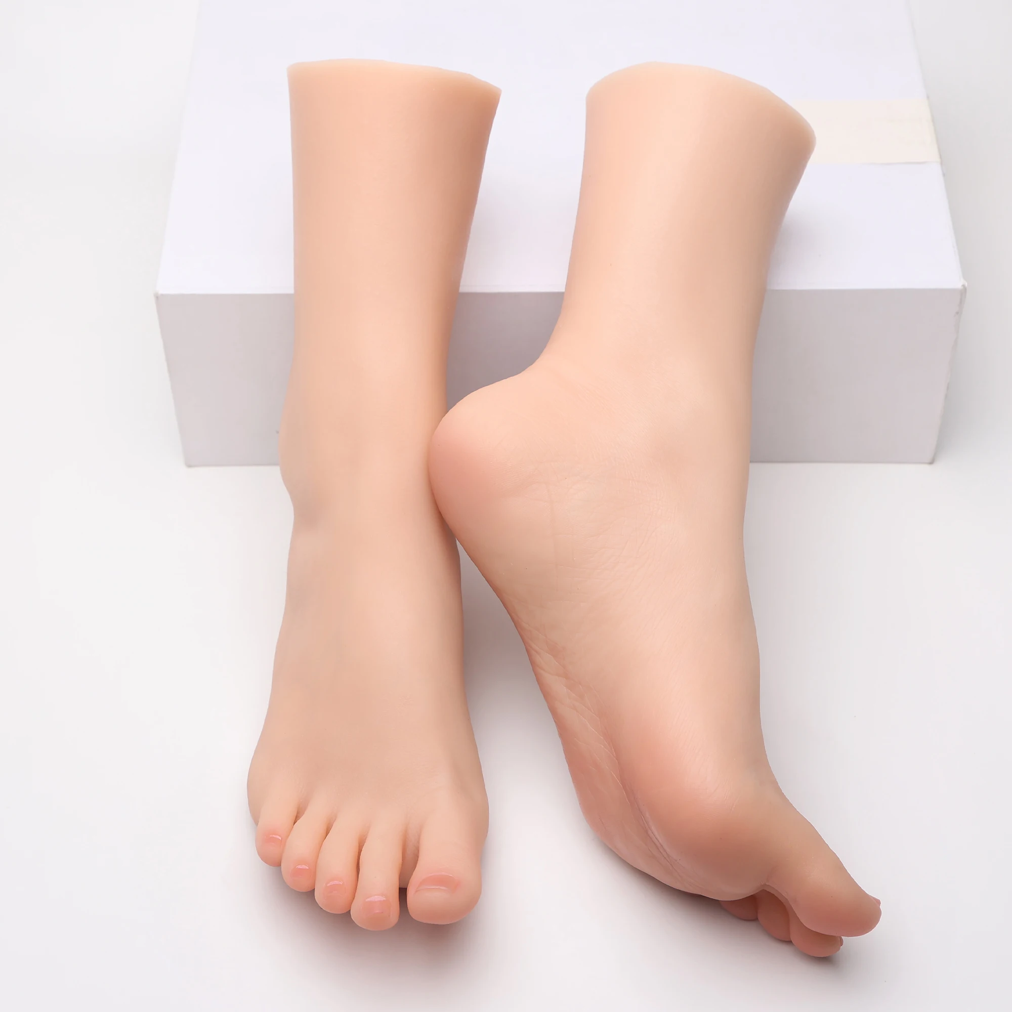 Silicone Foot Model Female 1:1 Real High Quality False Nail Practice Mannequin Feet Fetish For Footjob Shoes Sock Display ZH3726