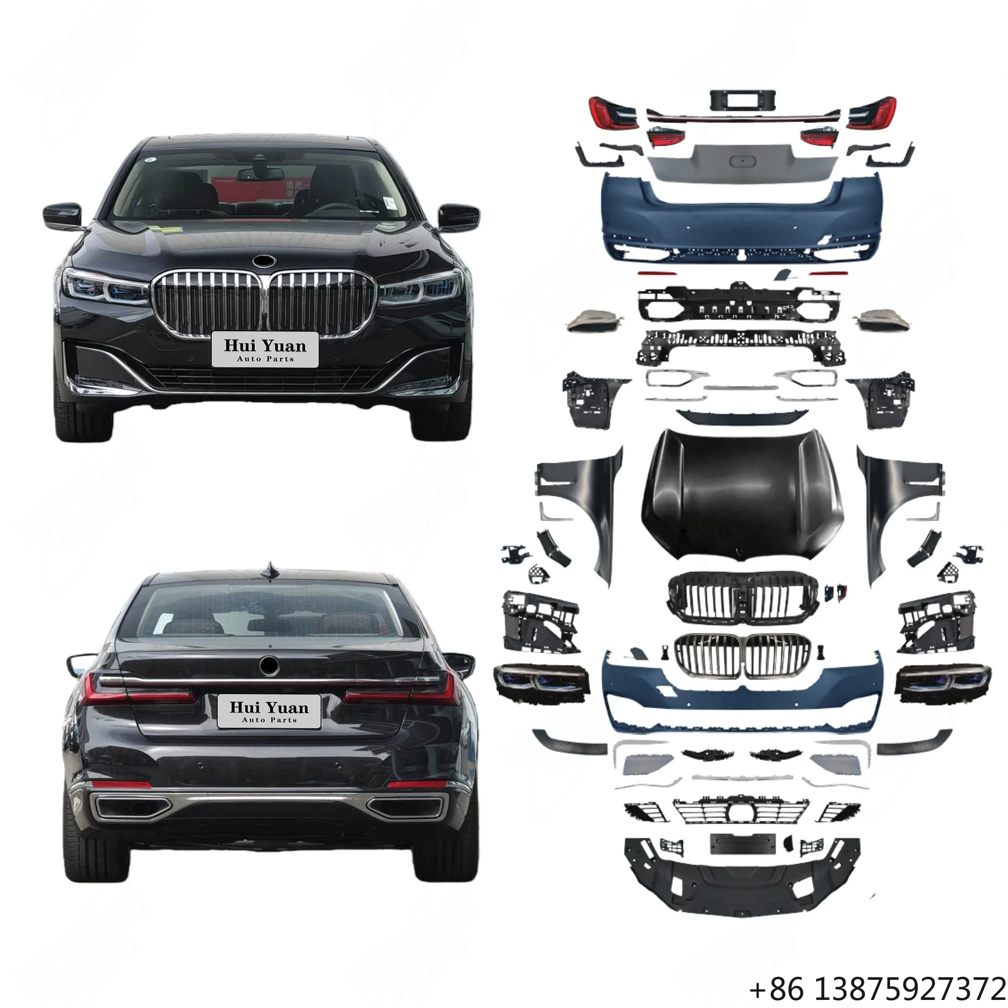 

Комплект для рестайлинга 7-й серии G11 (2016-2018) в модель G11 LCI Executive: передний/задний бампер, решетка радиатора, выхлопные трубы, обвес