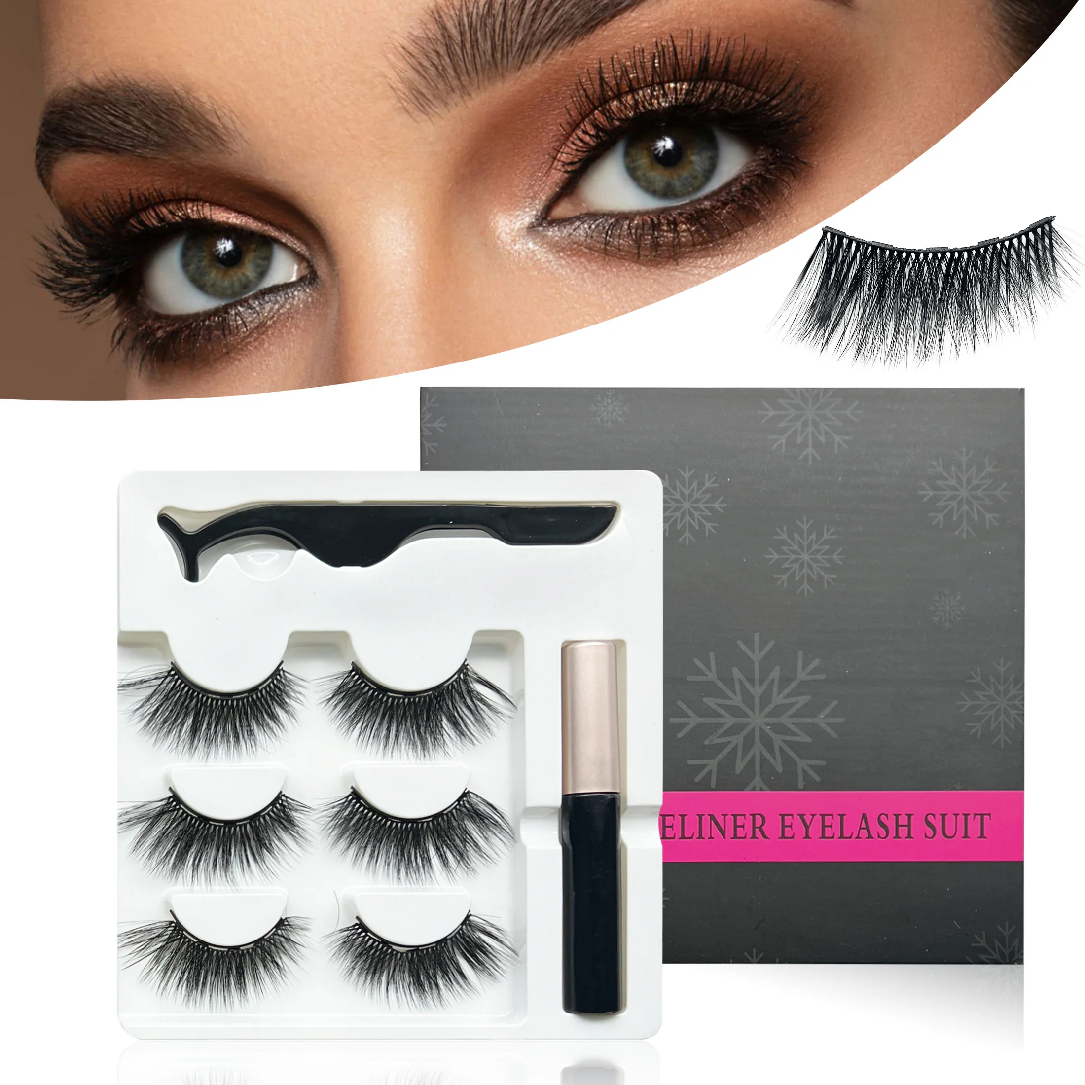 3 paires de cils magnétiques Eyeliner pince à épiler ensemble 3D cils de vison naturel artificiel faux cils moelleux Volume vaporeux