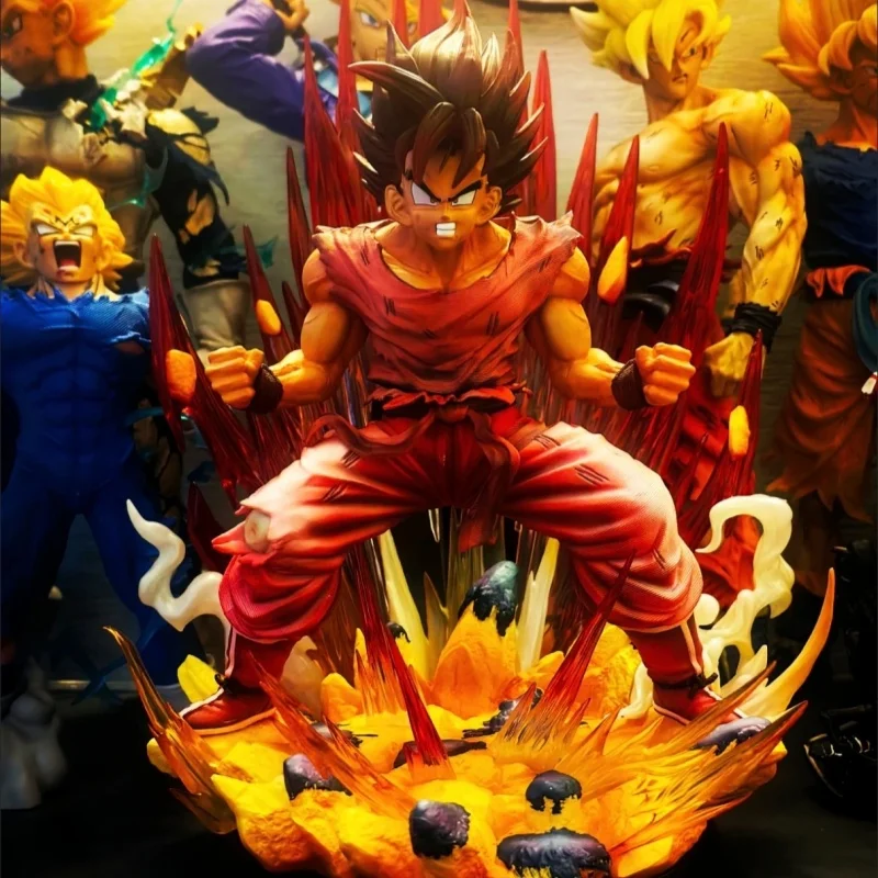 

38 см аниме Dragon Ball Z Рисунок Kaiouken Goku Фигурка Модель игрушки ПВХ Super Saiyan Son Goku Фигурка GK Статуя Кукла