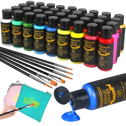 Memory Acrylic Leather Paint Set, Tinta de couro para sapatos, Acessórios de couro, Premium Shoe Paint Kit para tênis, 36 cores