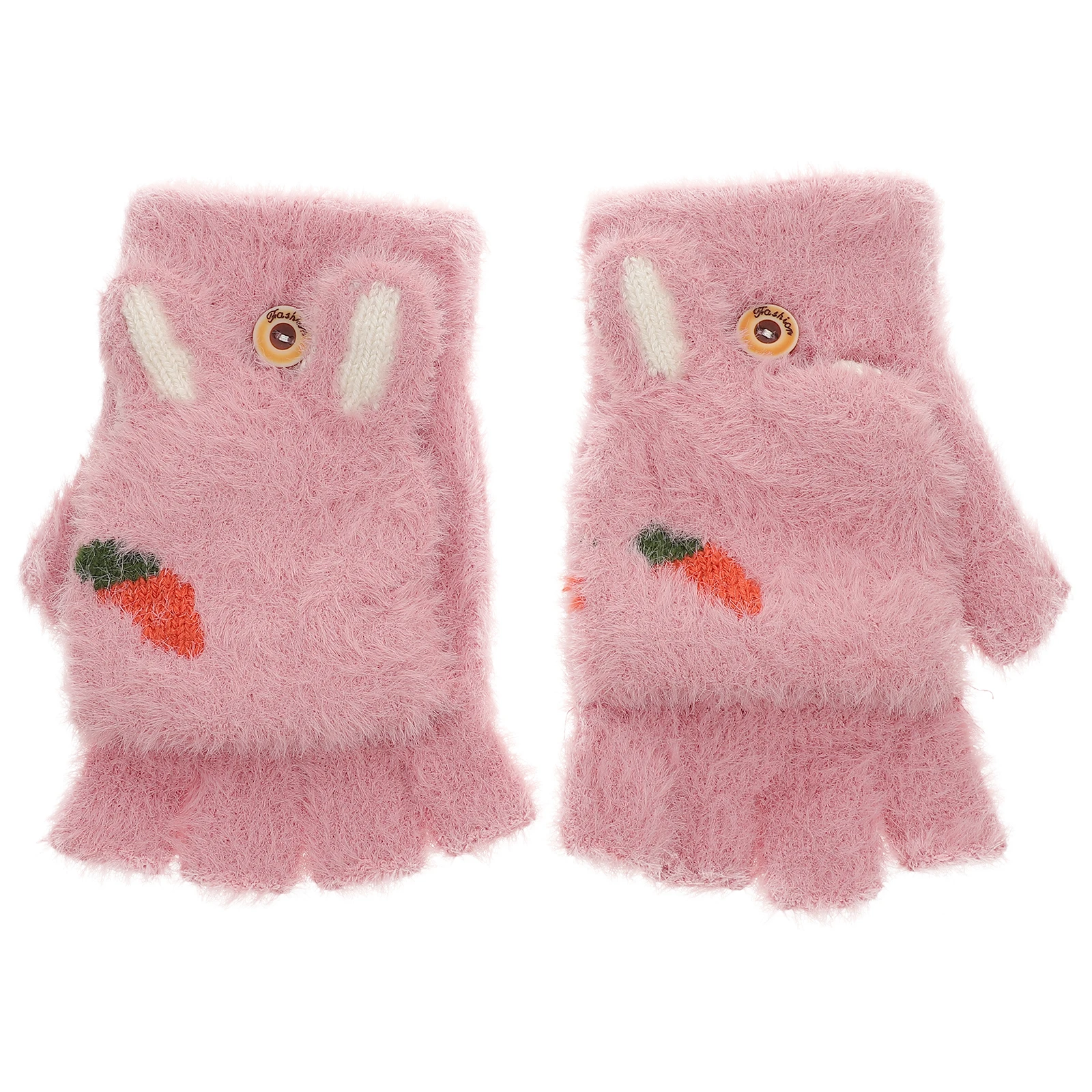 

Winter Warm Cold Cartoon Carrot Glove Weather Adult Fingerless Cartoon Carrot Thickened Riding Gloves Touch Screen