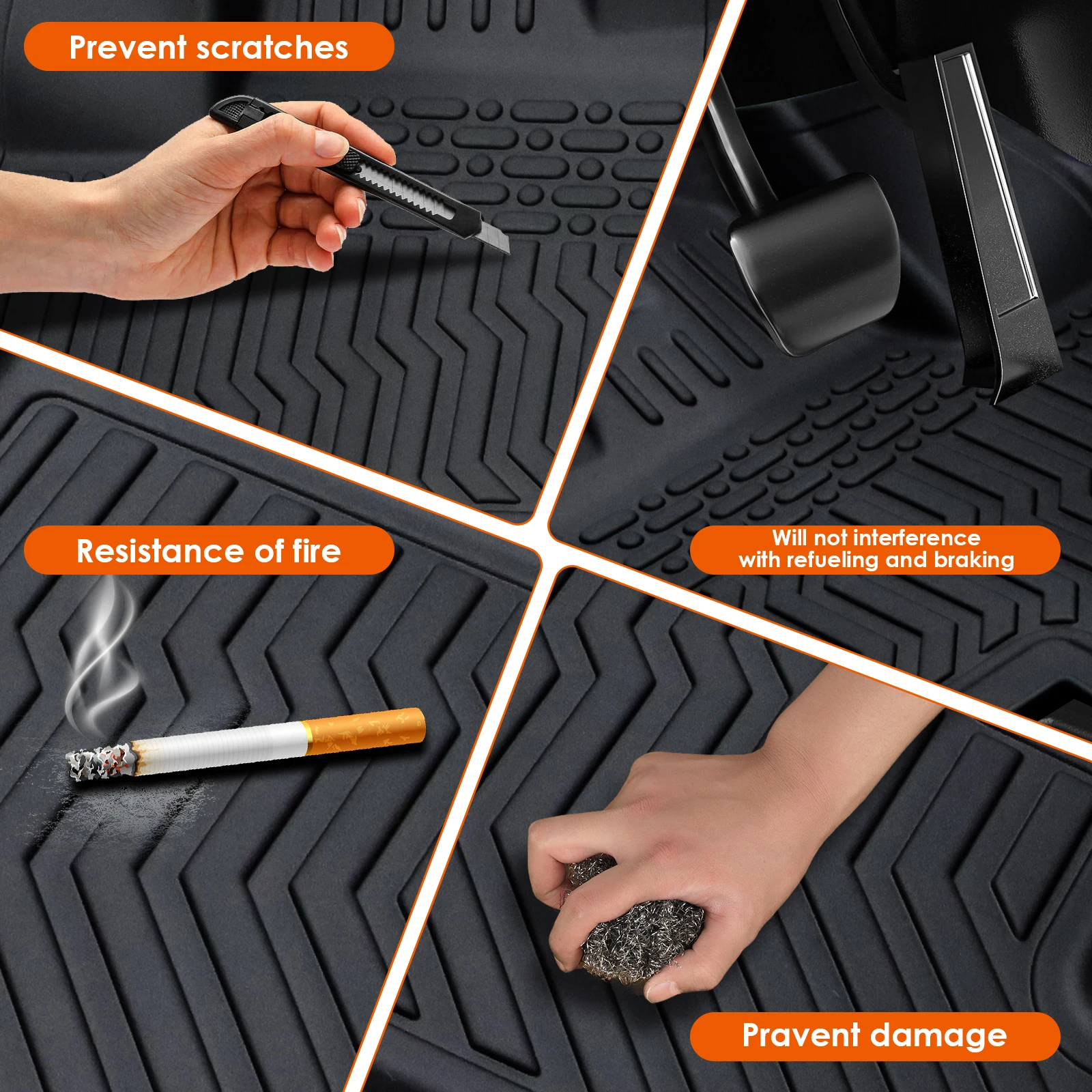 Tapis de sol de voiture en caoutchouc TPE, arc-en-ciel non ajusté, pour 15-22 GMC Canyon vents Crew