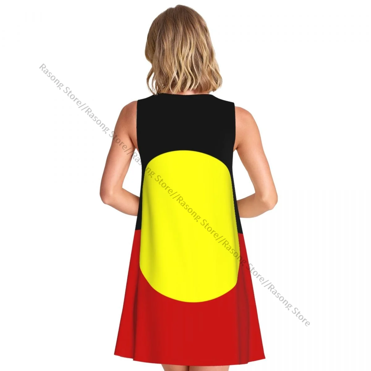 Women's Dress Summer Casual T Shirt Dresses Beach Cover up Australian Aboriginal Flag Tank Dress