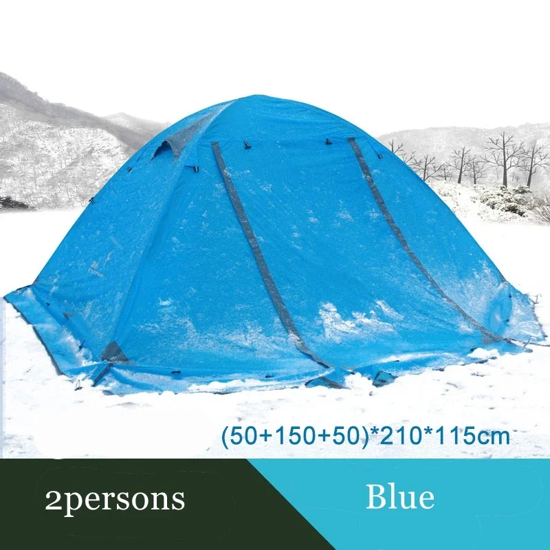 Flytop 2 layer 2-3 Person Outdoor Camping Tent 4 Season Aluminum Rod Hiking Beach Wafterproof Family Team Snow Skirt Car Tent