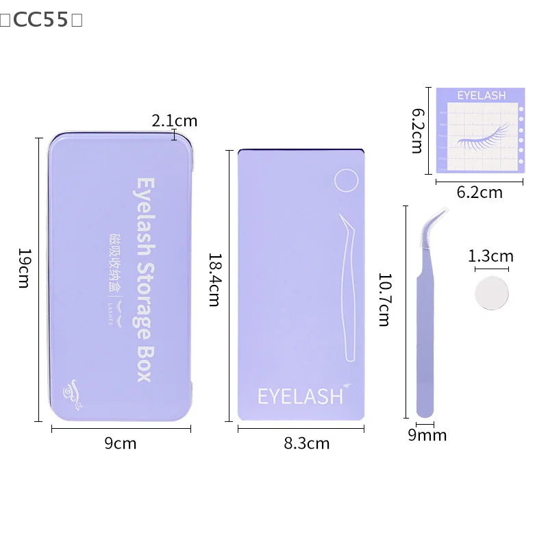 CC55กล่องเก็บแม่เหล็กขนตา,ขนตาปลอมเครื่องมือจัดเก็บข้อมูล,แถบขนตาแม่เหล็กแถบคาดศีรษะแม่เหล็กสําหรับของขวัญ