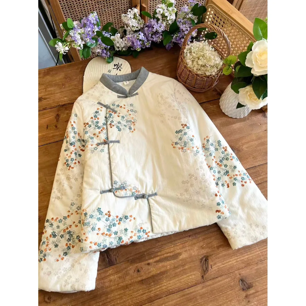 

Ladies Handmade Cotton Jacket Winter Anti-Cold Warmth below Zero Thermal Cotton Clothes New Chinese Style Pure Cotton Filling...