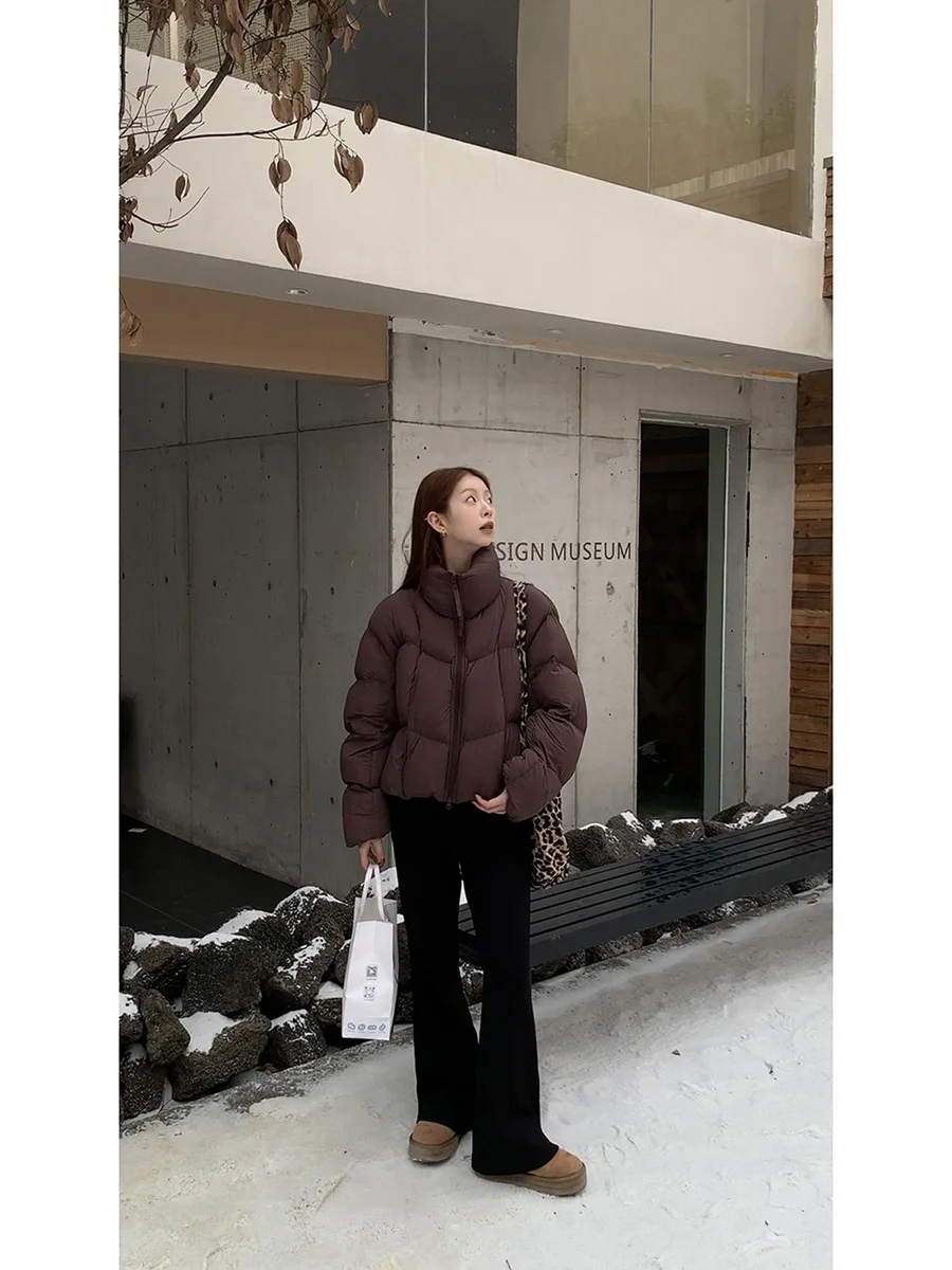 

Red Celebri Bakery Sle Du down Jaet Women's Winter New Faion 90% White Du Feather Small Size Outerwear