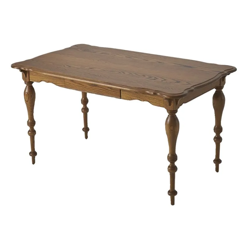 

Nordic solid wood oak, all solid wood dining table and chairs for home use, modern, simple rectangular dining table
