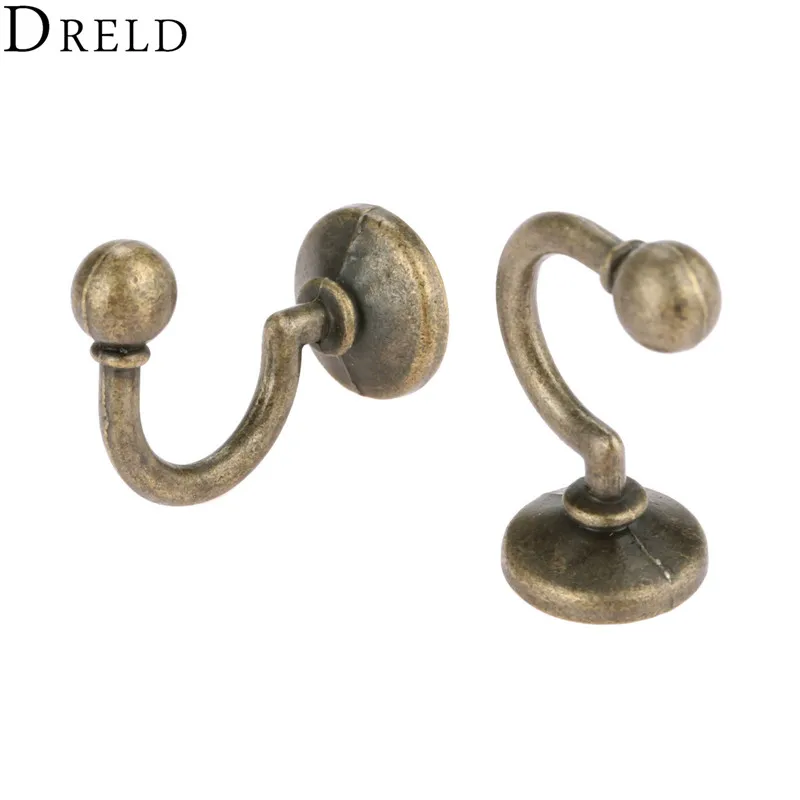 DRELD 2 قطعة السنانير العتيقة برونزية سبيكة حمالة تعليق جدارية قبعة معطف رداء السنانير الحمام المطبخ السنانير شماعات الأثاث الأجهزة ث/مسامير