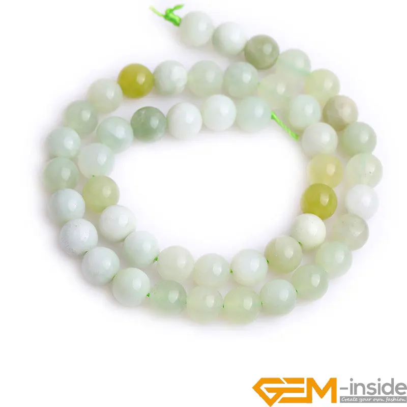 Natural Round Hua Show Jades Beads For Jewelry Making DIY Accessorries Nephrite Bracelet Necklace 6/8/10/12/14 mm Strand 15 Inch