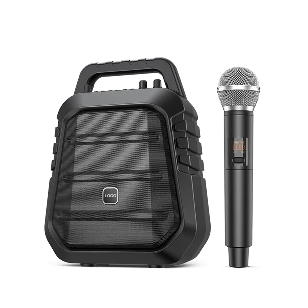 2026 All-in-One Music Box Bluetooth Speaker with Wireless Microphone Karaoke U Disk Playback TF Card 40W Active PA Speaker