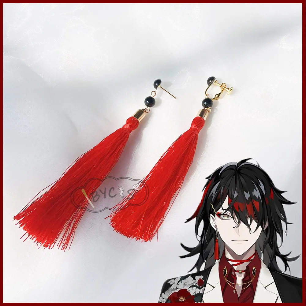 NIJISANJI Vtuber Iem Vox Akuma Cos Clip Ear Pins Cosplay Earrings Necklace Ring Bracelets Pendant Anime Prop Jewelry