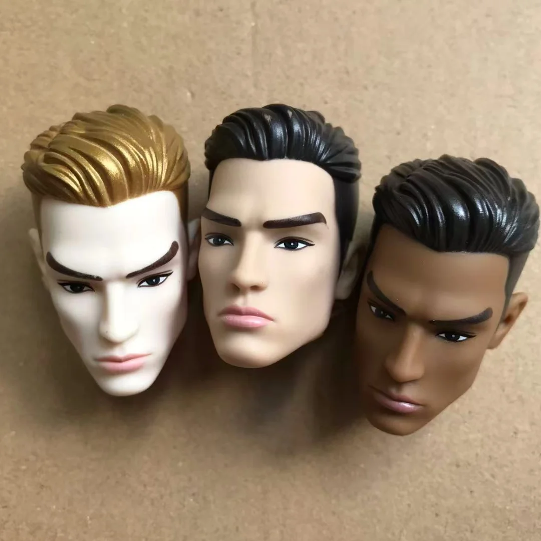 Figuras de cabezas de muñeca Ken, piel marrón, hombre musculoso, cabezas de muñeca masculina, piezas de muñeca 1/6, accesorios, decoraciones de vestir DIY