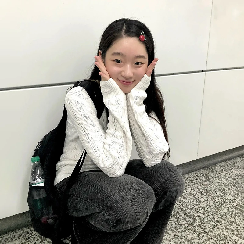 Karrram اليابانية Y2k الخامس الرقبة سترة بيضاء خمر Harajuku متماسكة سليم البلوز الكورية نمط خريف شتاء تريكو 2000s جماليات #4