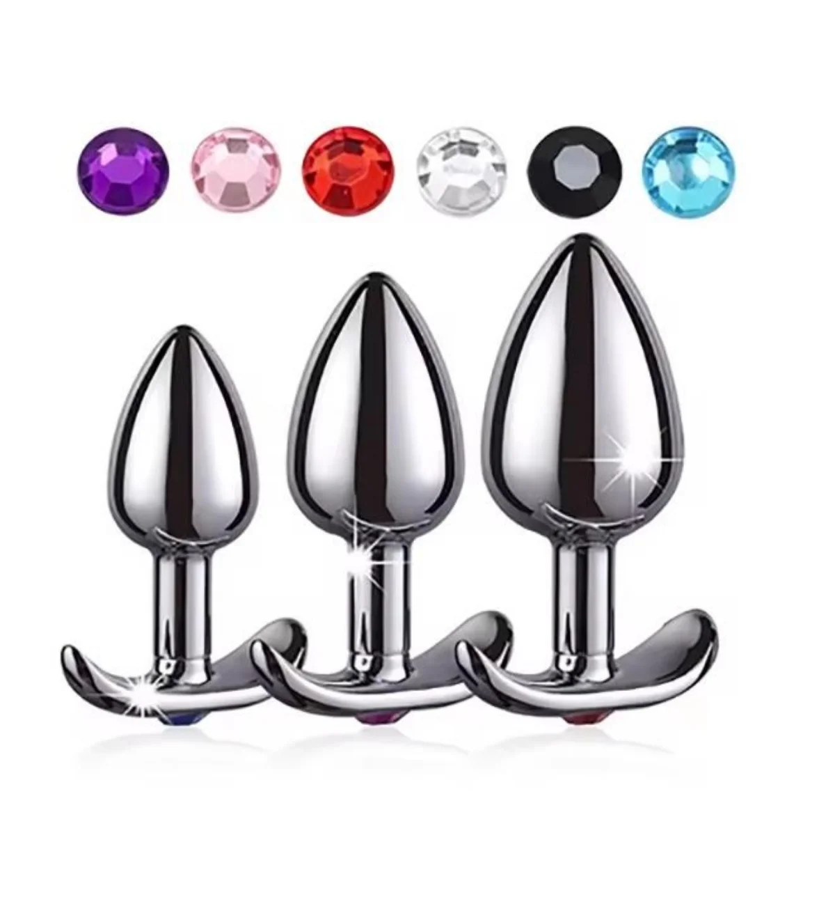 crescent metal anchor base male and female anal plug couple sex toys stainless steel adult butt plug masturbator anal trainer - view 2