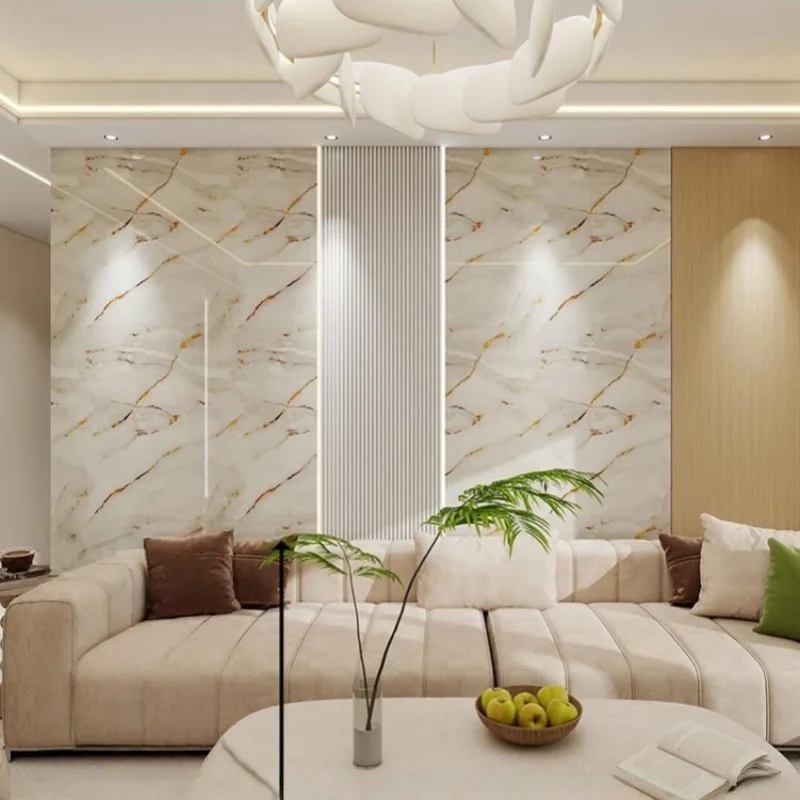 تقليد الرخام قشر وعصا خلفيات ديكور المنزل مقاوم للماء لوحات الحائط ذاتية اللصق للمطبخ الحمام جدار الكسوة #5