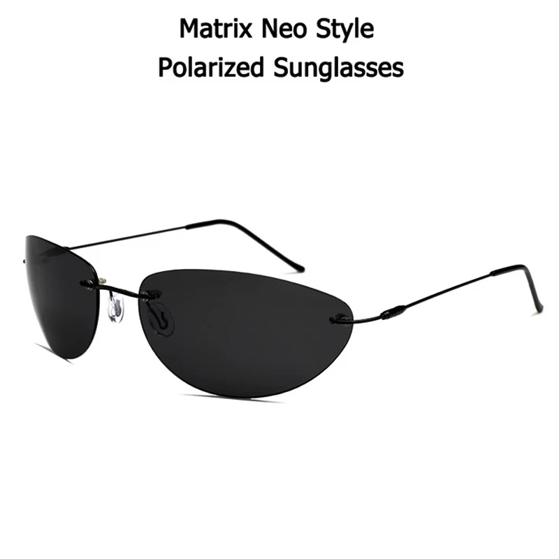 2pc The Matrix Agent Smith Style Polarized Sunglasses Rivets Men Driving titanium Neo Style polygon Sun Glasses for Men