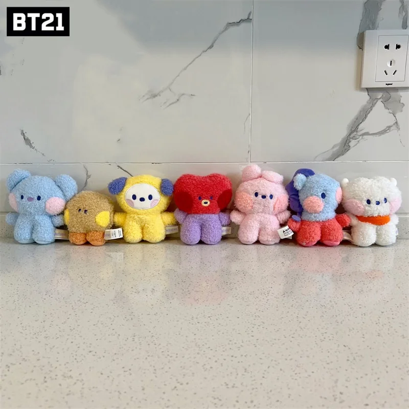 Kawaii Bt21 Small Animal Mini Plush Keychain Doll Cartoon Bag Ornament Gift Doll Knapsack Pendant Plush Keychain Birthday Gift ﻿