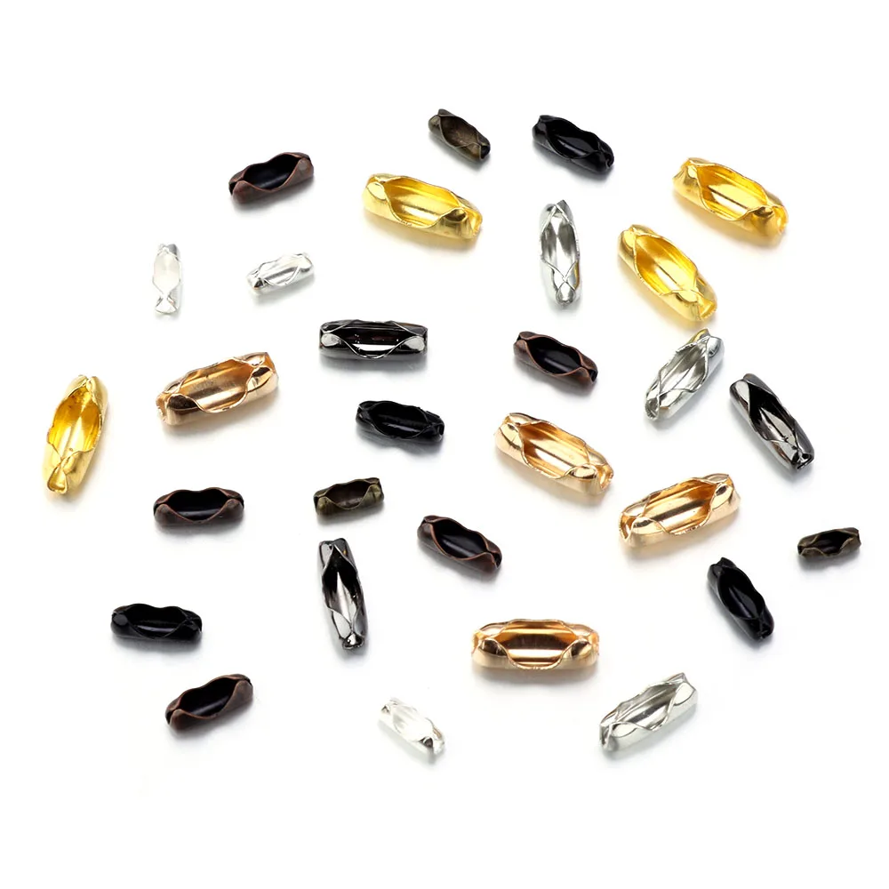 200pcs/lot Ball Chain Connectors Diameter 1.5/2/2.4/3.2 mm Clasps Connectors Bead Chain For DIY Jewelry Making Bracelet Necklace