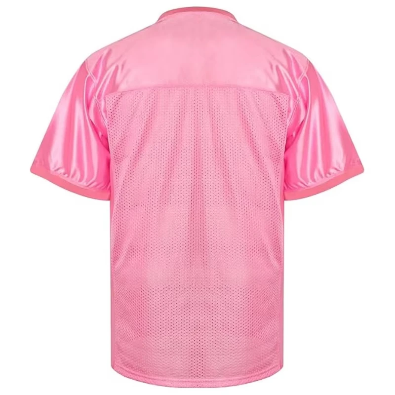 Neues 2025 Blanko Fußballtrikot Herren Outdoor-Sportbekleidung Trainingsoberteil Atmungsaktiv Schnelltrocknend Amerikanisches Fußballshirt Rosa – Detail 4