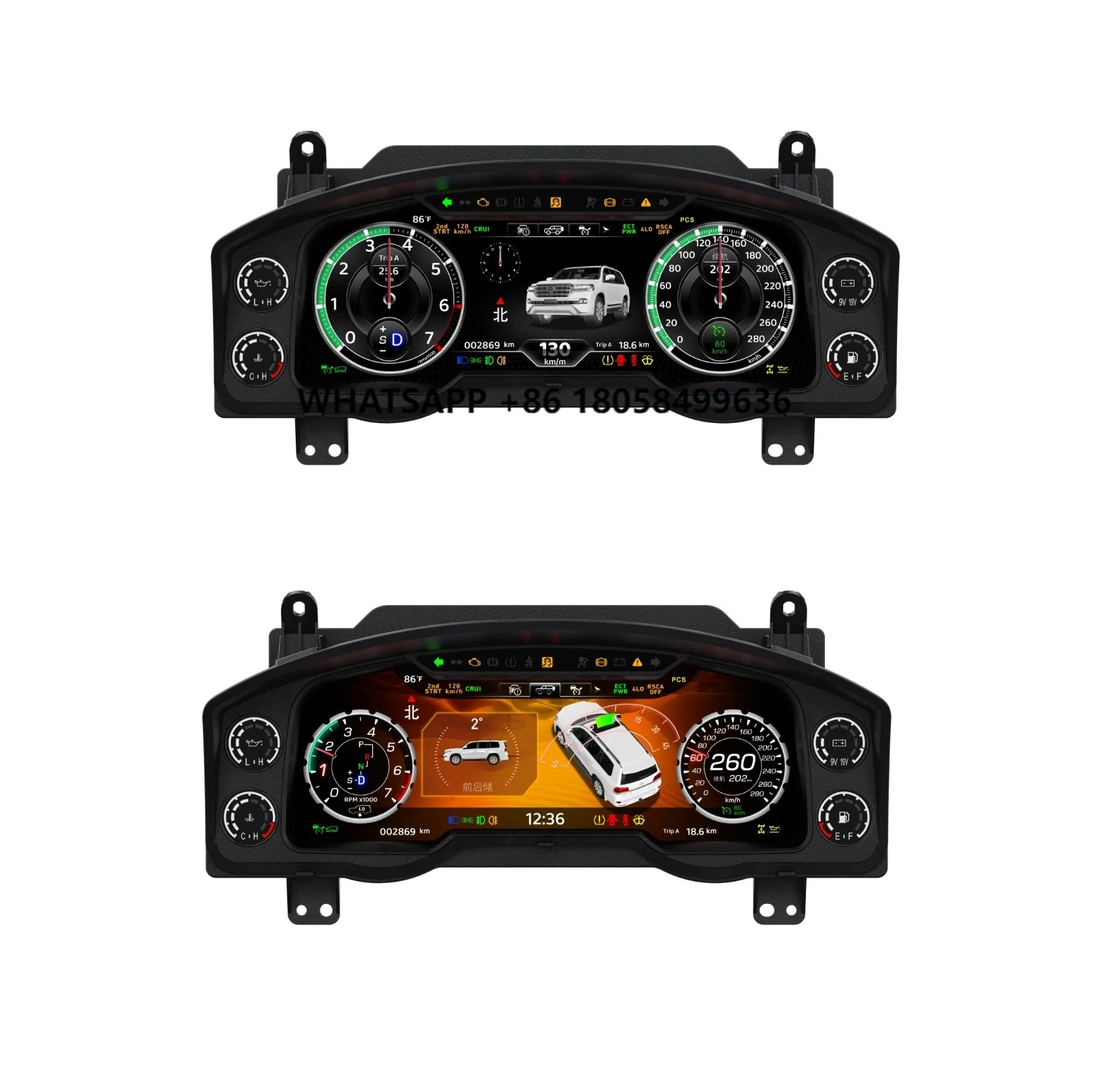 

Car LCD Instrument Panel Board Meter Screen for Toyta Land Cruiser 200 LC200 2008-2022 Linux OS Car Odometer
