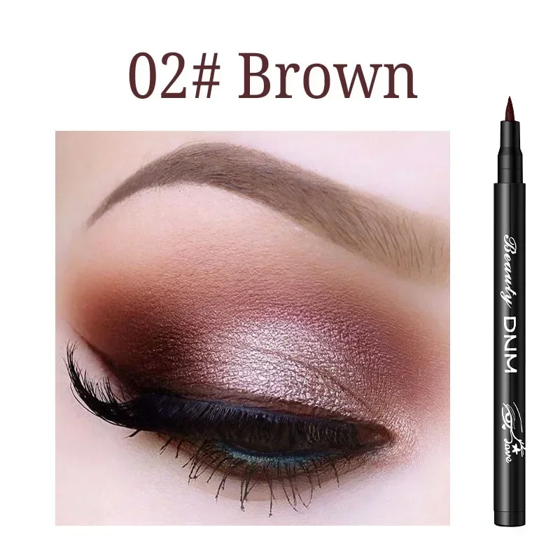 DNM 12 Colors Eyeliner Pen Waterproof Soft Sponge Head Silkworm Pen Quick Dry Black Natural Coloring Liquid Eyeliner White