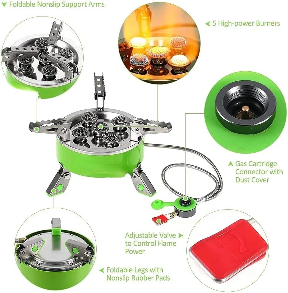 Sufficient inventory Powerful Outdoor Camping Five Burners  Gas Stove