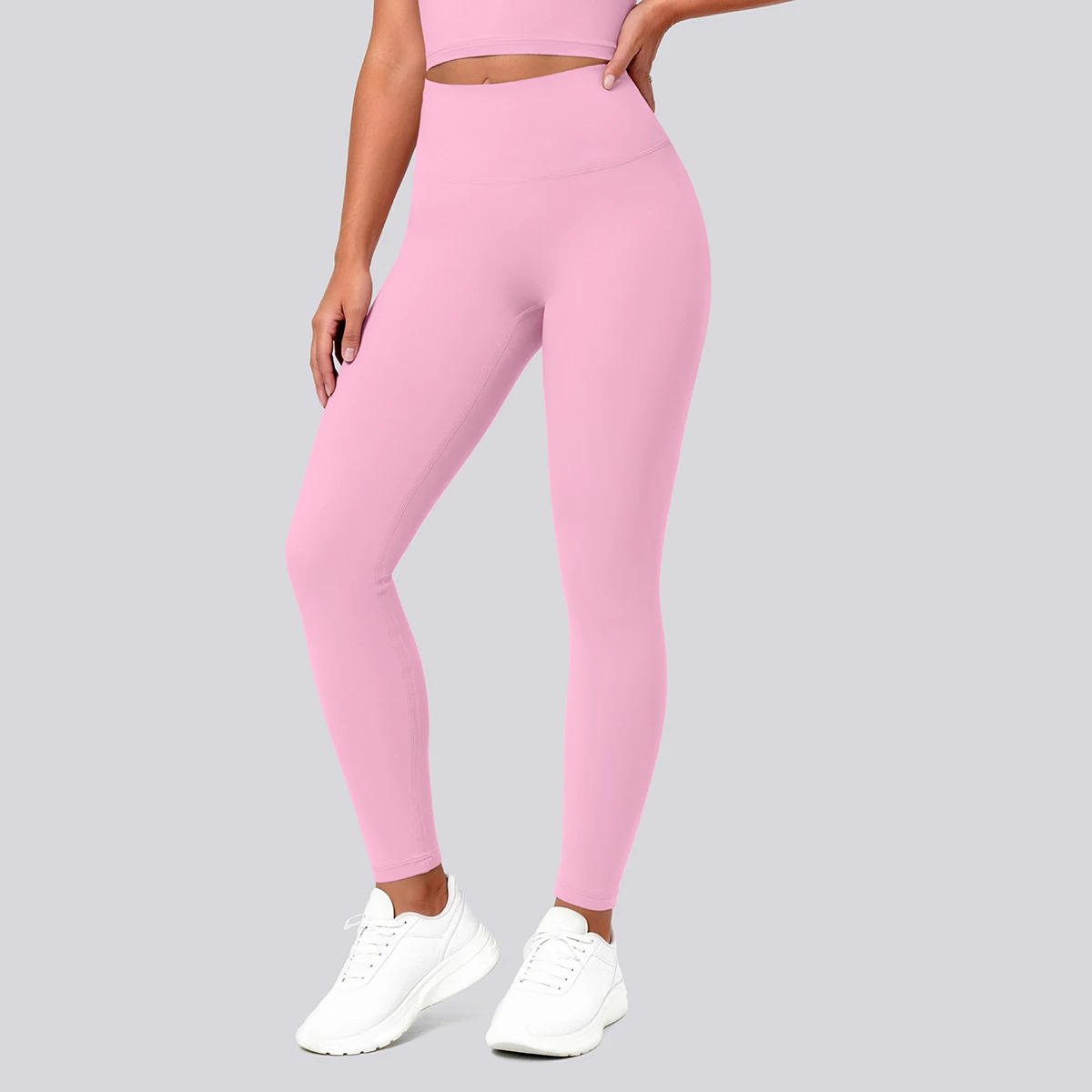 Hochtaillierte, schnelltrocknende Yoga-Hose für Damen, Fitness-, Lauf-, Rad- und Workout-Leggings, einfarbige, formgebende Sport-Hose – Detail 39