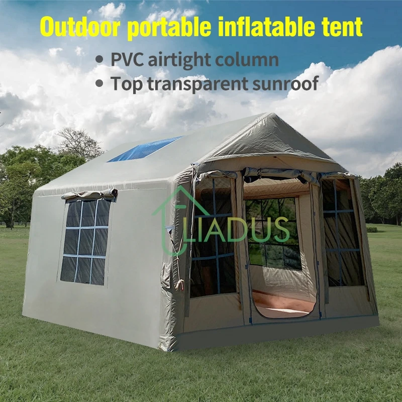 

6-8P Outdoor Camping Tent Waterproof Integrated Canopy Overnight Quick Opening Emergency Tent Breathable Window With Gauze Mesh