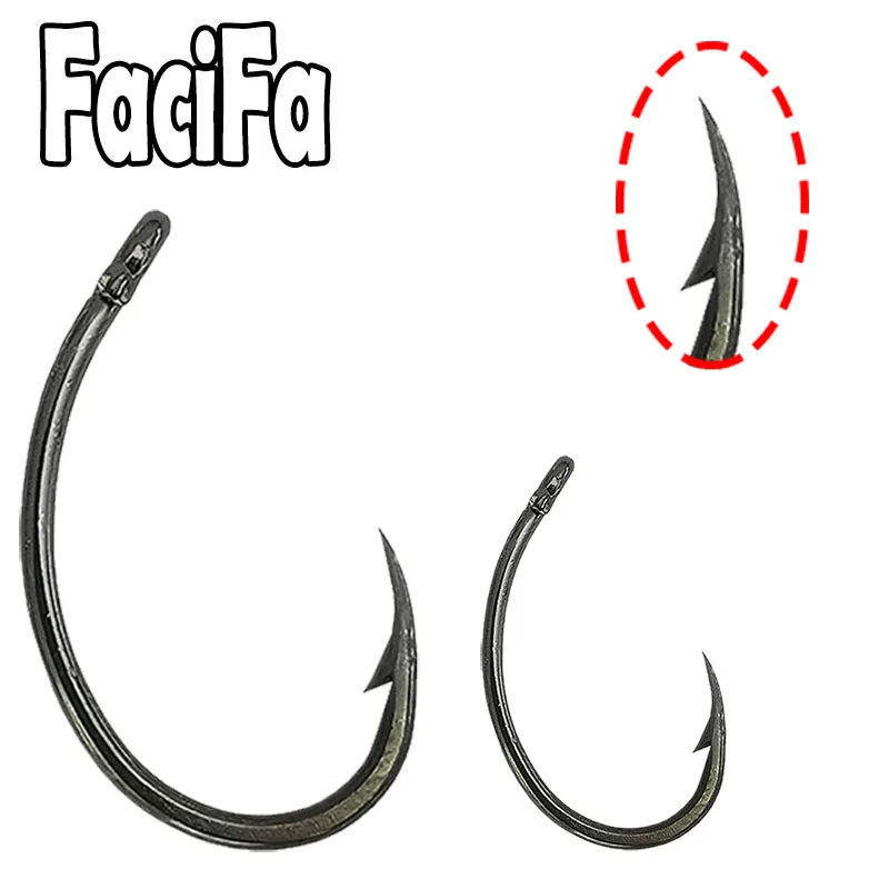 50 Stück PTFE Karpfen Angelhaken Stacheldraht Offset Kreis Haken Fliegenfischen Jig Haken Meer Angelhaken Tackle Zubehör