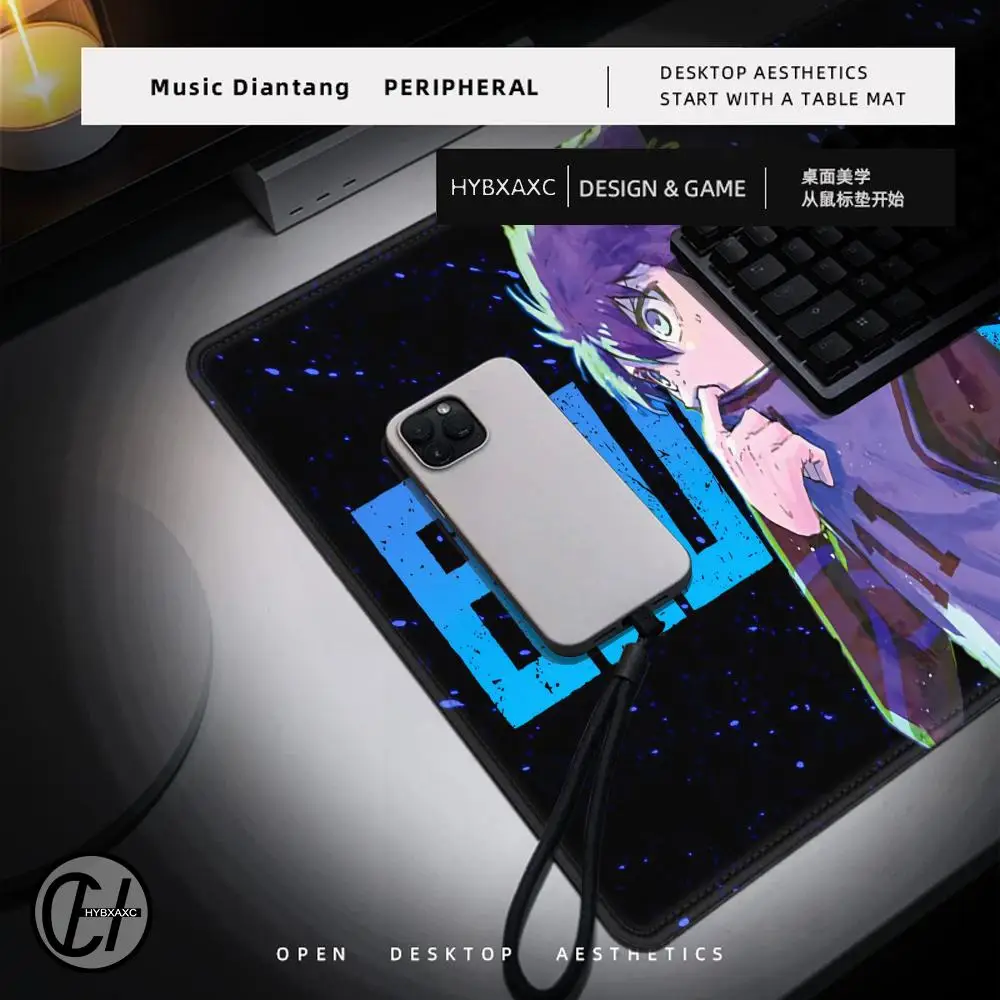 HD Printing Blue Lock Game Mouse Pad XXL Large Size Rubber Mousepad for PC Gamer Desktop Decoration Office Mouse Mat Deskmat Rug