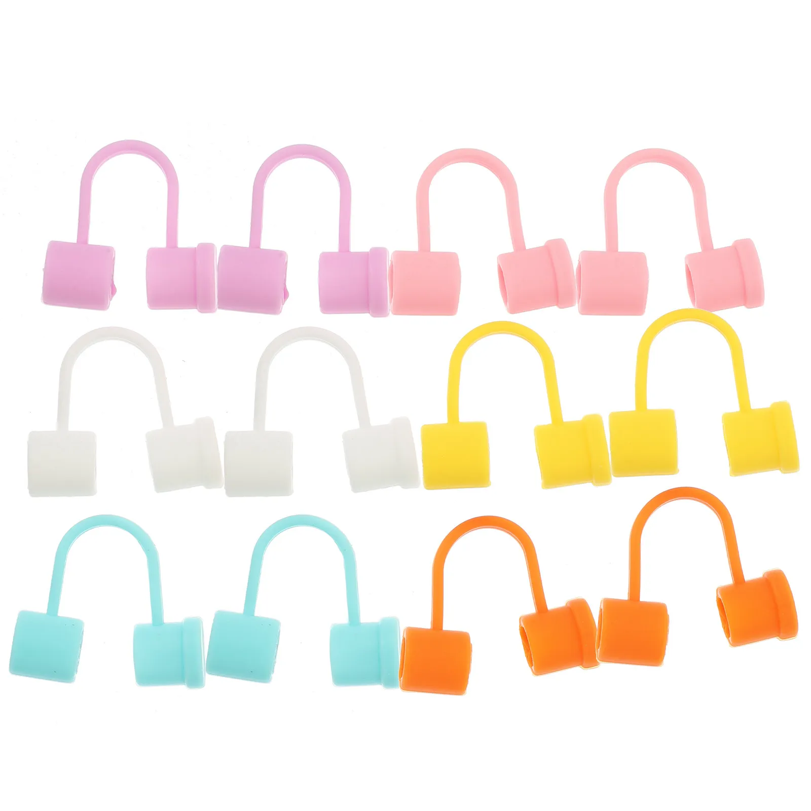 

12pcs Colorful Silicone Tip Covers Reusable Drinking Straw Plugs For Home Picnic Party Camping Tumbler Straw Caps