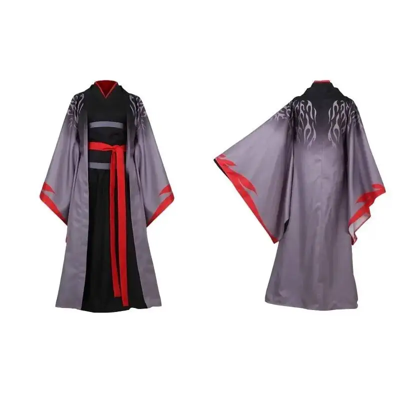Anime Mo Dao Zu Shi Wei Wuxian Cosplay Costume Ancient Hanfu Long Robe Suit Wig for Women Men Halloween Carnival Party Outfit view 6