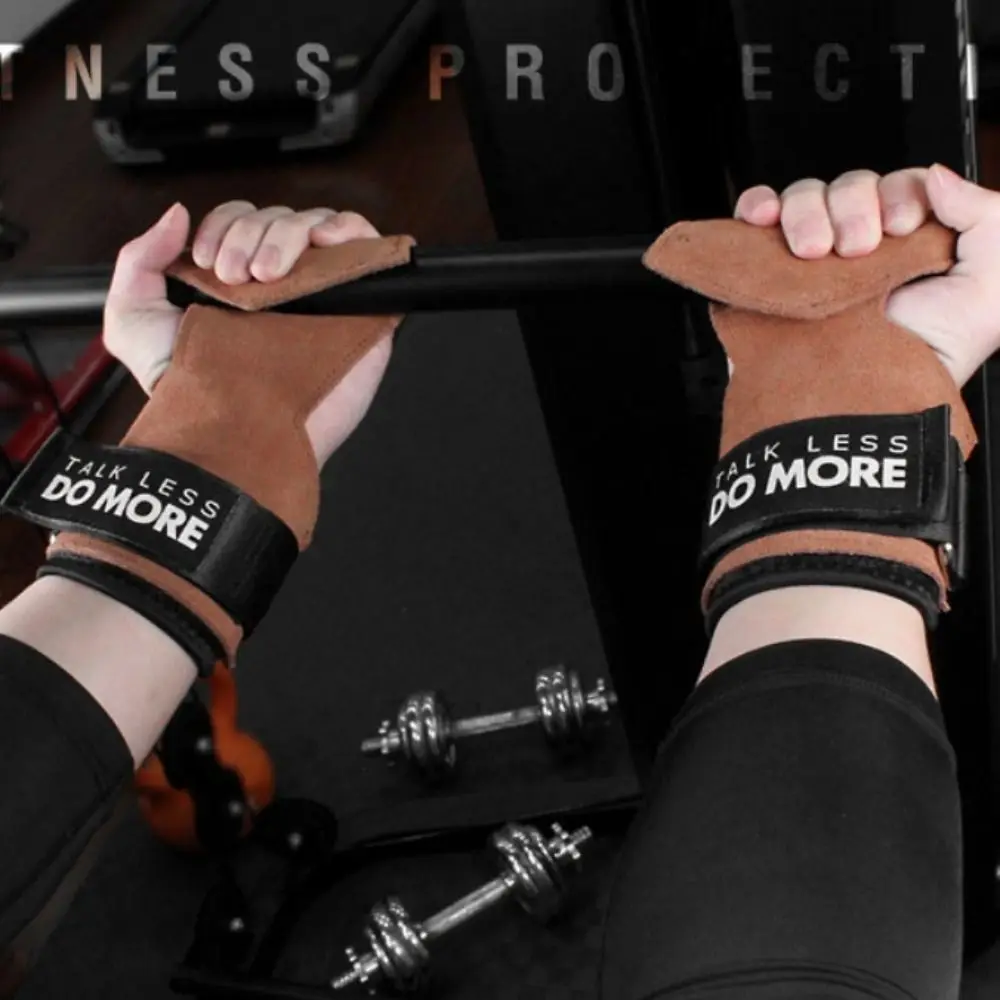 

1 Pair Talk Less Do More Fitness Power Straps Thicken Wear-resistant Sports Wrist Pads Non-slip Adjustable Deadlift Power Straps