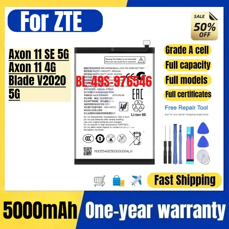

BL-49S-976546 for ZTE Axon 11 SE 5G/Axon 11 4G/Blade V2020 5G Mobile Phone Battery High Quality Replacement Bateria Grade A Cel